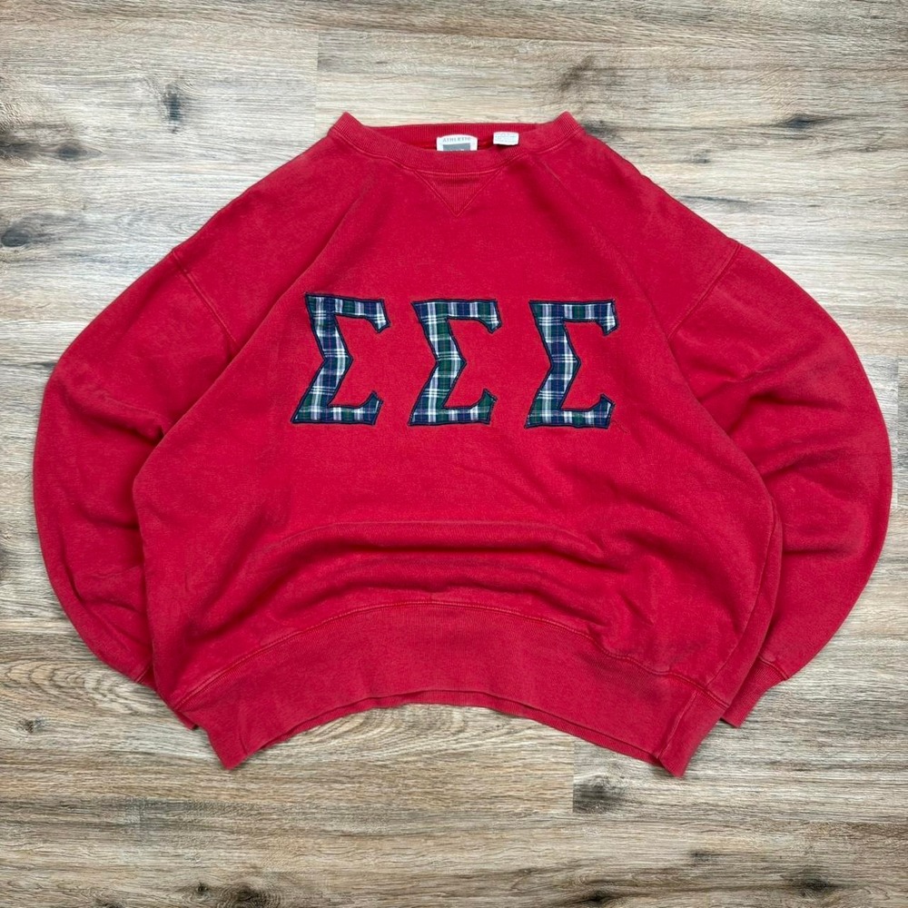 Gap Athletic Greek Life Crewneck Sweatshirt Red Mens L